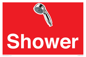 Shower Dementia Friendly Sign Red